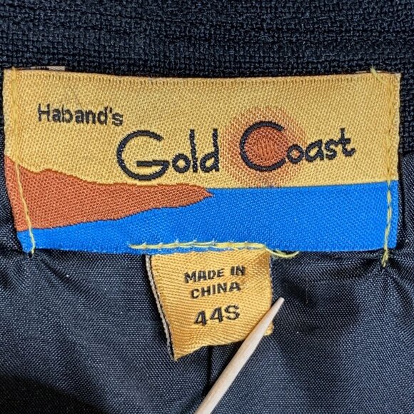 Habands Gold Coast Mens 44s Black Suit Jacket Sport Coat 2 Button Polyester - Picture 7 of 10